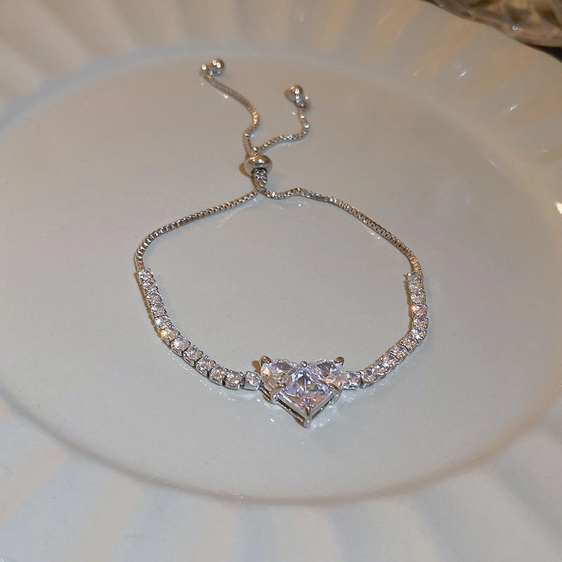 Wholesale Zircon Circle Medal Alloy Bracelet