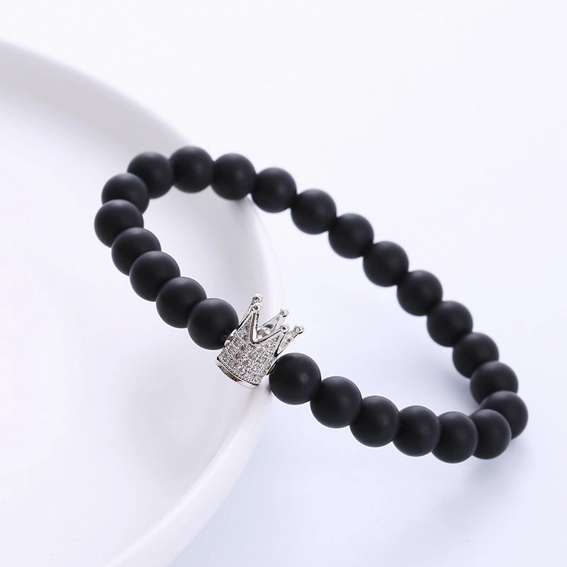 Wholesale Zircon Crown Beaded Copper Bracelet