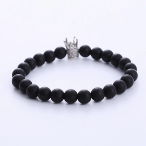 Wholesale Zircon Crown Beaded Copper Bracelet