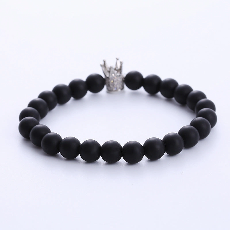 Wholesale Zircon Crown Beaded Copper Bracelet
