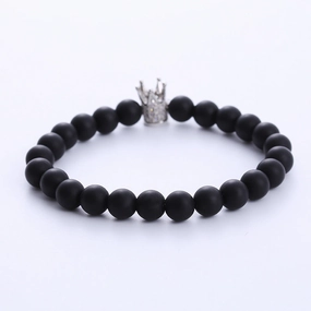 Wholesale Zircon Crown Beaded Copper Bracelet