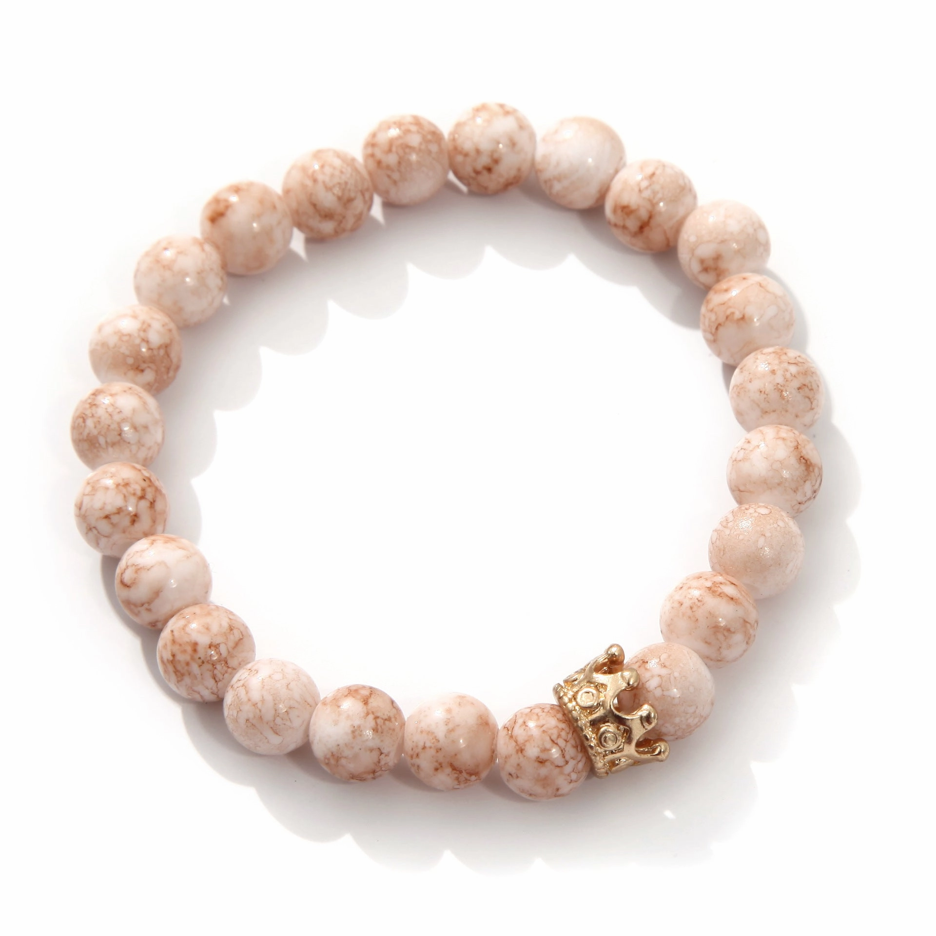 Wholesale Zircon Crown Lava Stone Beads Bracelet