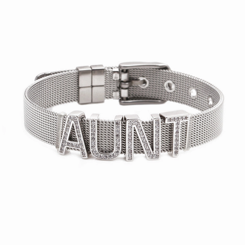 Wholesale Zircon DIY 10mm Stainless Steel Bracelet
