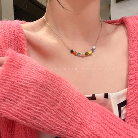 Wholesale Zircon Drop Necklace Clavicle Chain
