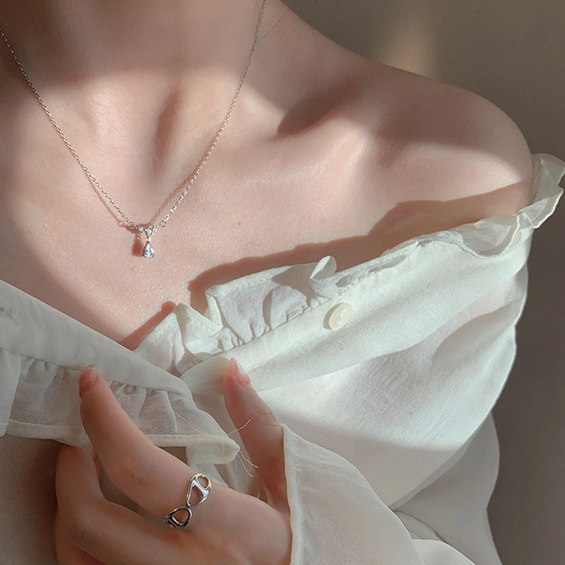 Wholesale Zircon Drop Necklace Clavicle Chain