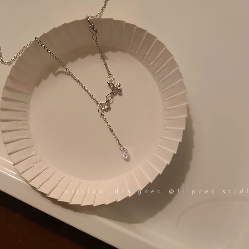 Wholesale Zircon Drop Necklace Clavicle Chain