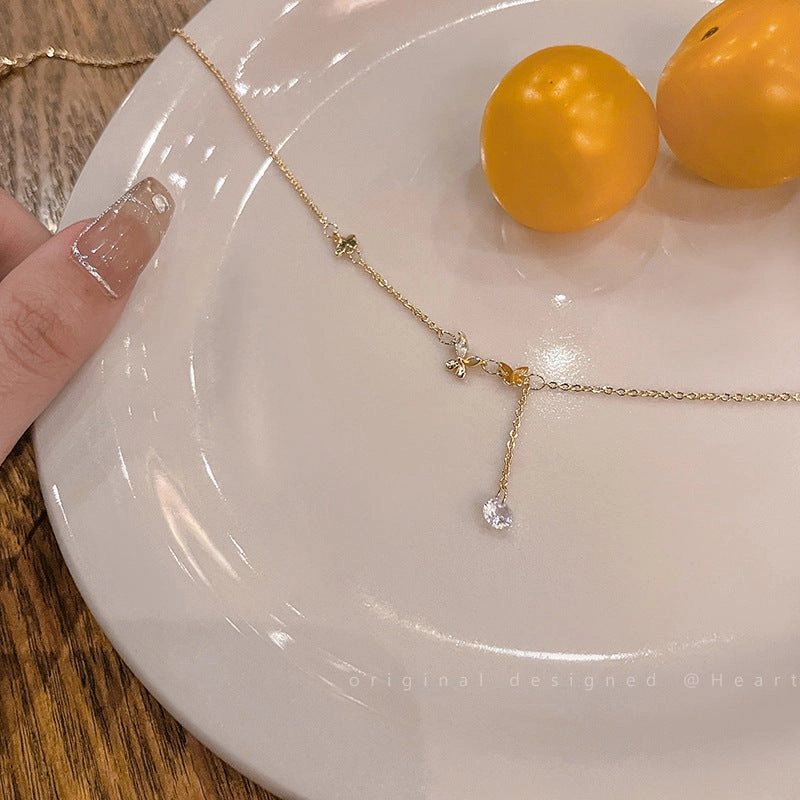 Wholesale Zircon Drop Necklace Clavicle Chain