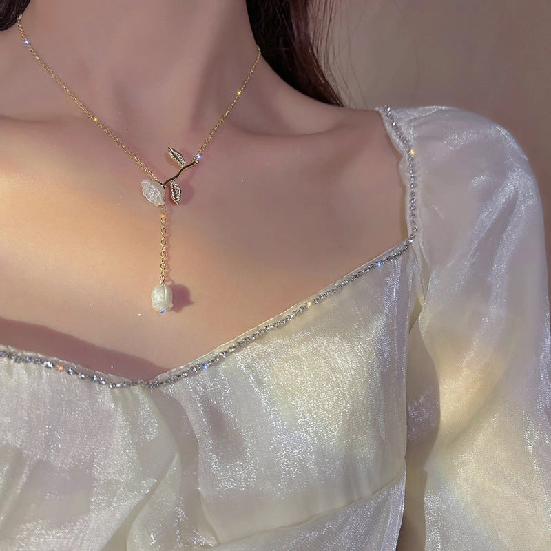 Wholesale Zircon Drop Necklace Clavicle Chain
