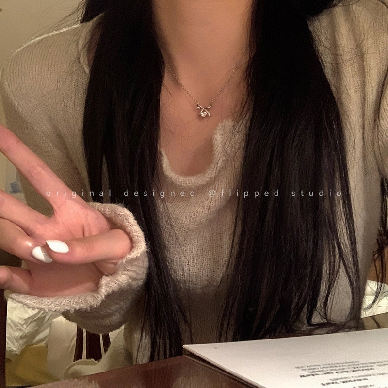 Wholesale Zircon Drop Necklace Clavicle Chain