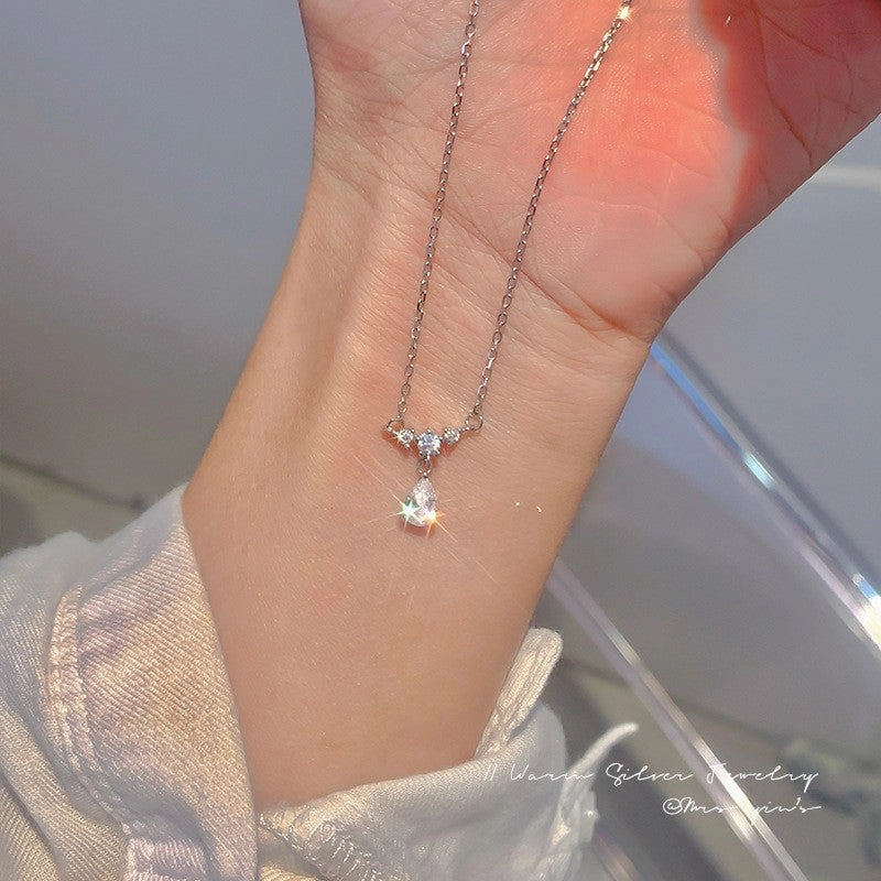 Wholesale Zircon Drop Necklace Clavicle Chain
