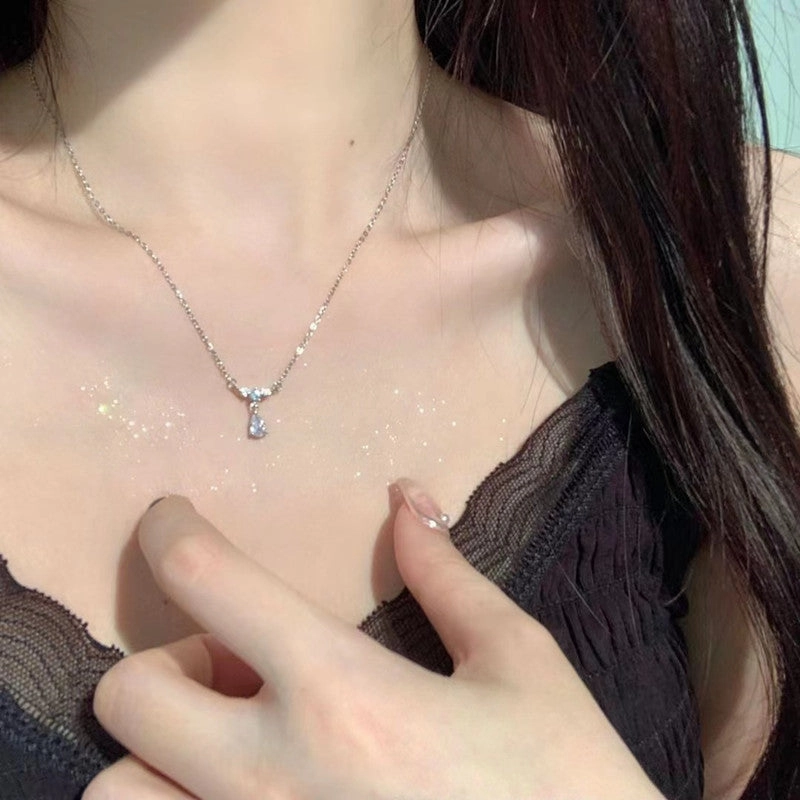 Wholesale Zircon Drop Necklace Clavicle Chain