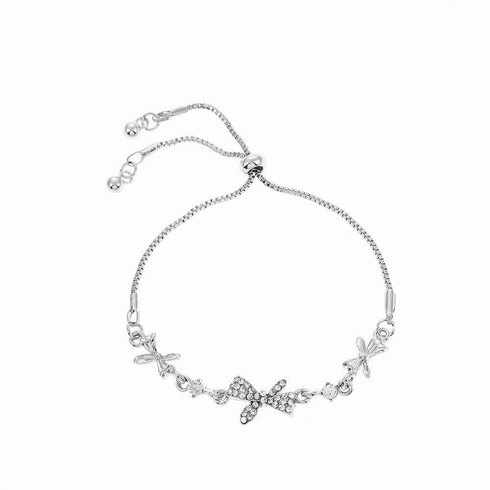 Wholesale Zircon Flower Butterfly Alloy Bracelet
