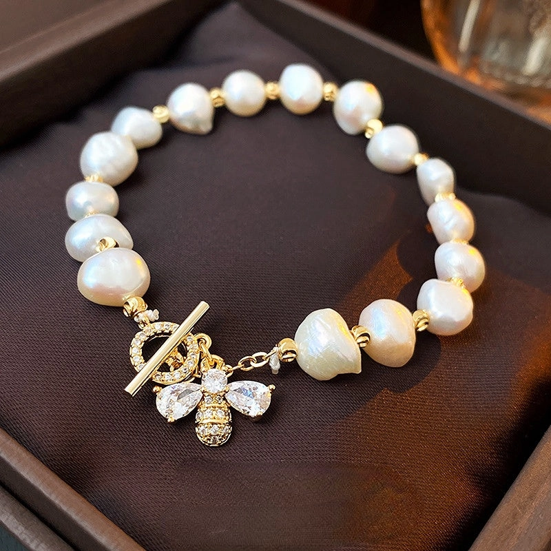Wholesale Zircon Freshwater Pearl Alloy Bracelet