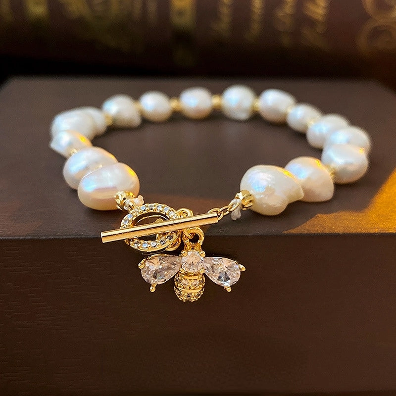 Wholesale Zircon Freshwater Pearl Alloy Bracelet