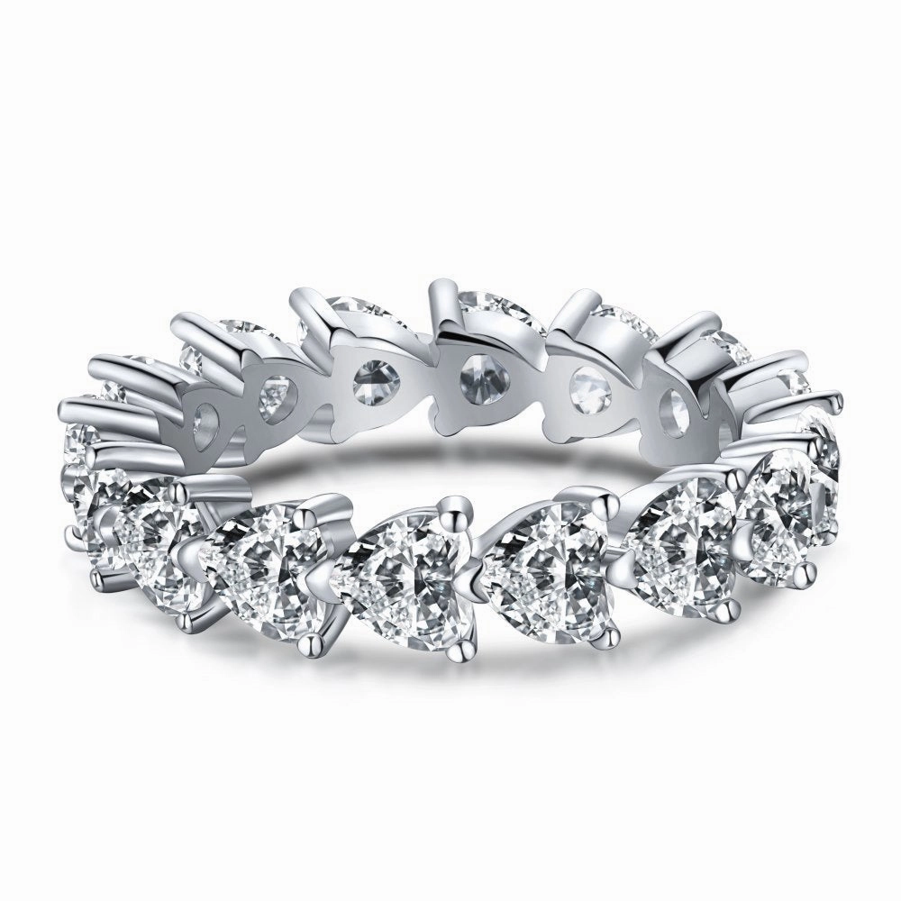 Wholesale Zircon Full Diamond Sterling Silver Ring