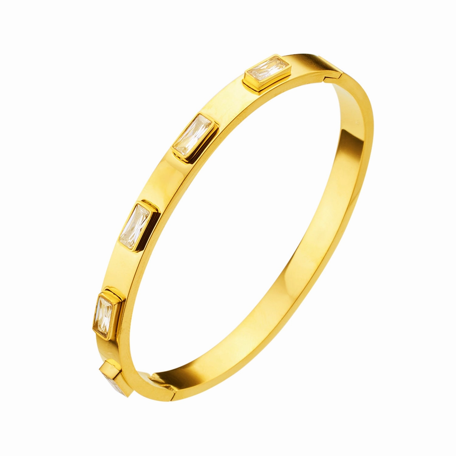 Wholesale Zircon Gold Titanium Steel Diamond Bracelet