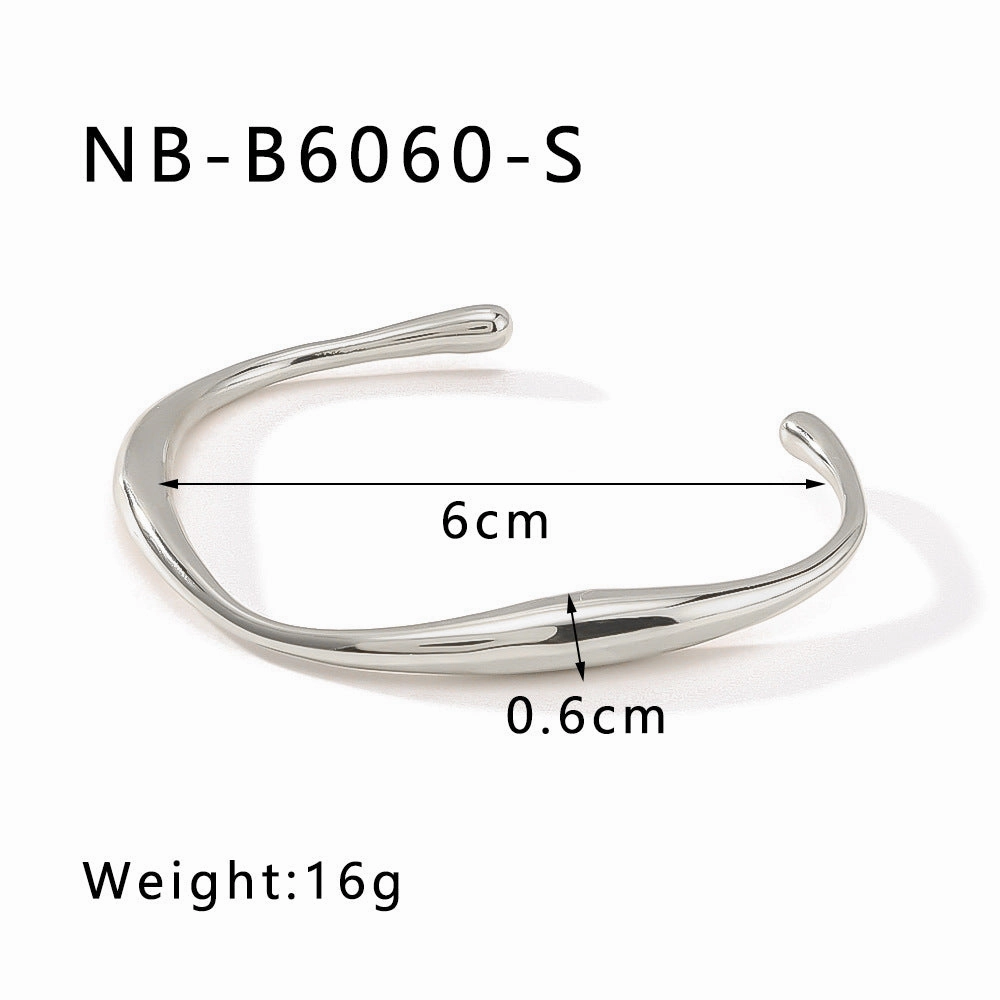 Wholesale Zircon Heart Quadrilateral Geometric White Zircon Green Zircon Titanium Steel Real Gold Electroplating Color-preserving Bracelet