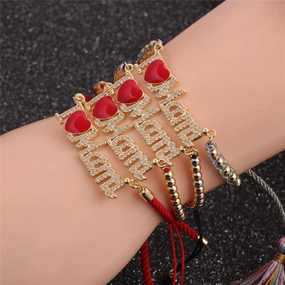 Wholesale Zircon Heart Shape Copper Bracelet