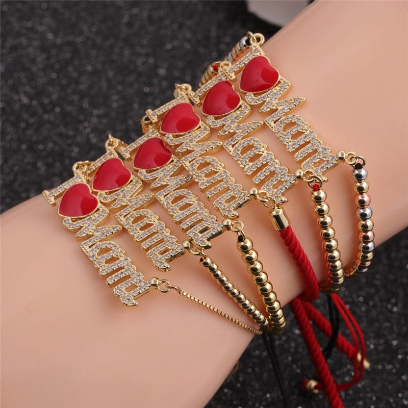 Wholesale Zircon Heart Shape Copper Bracelet