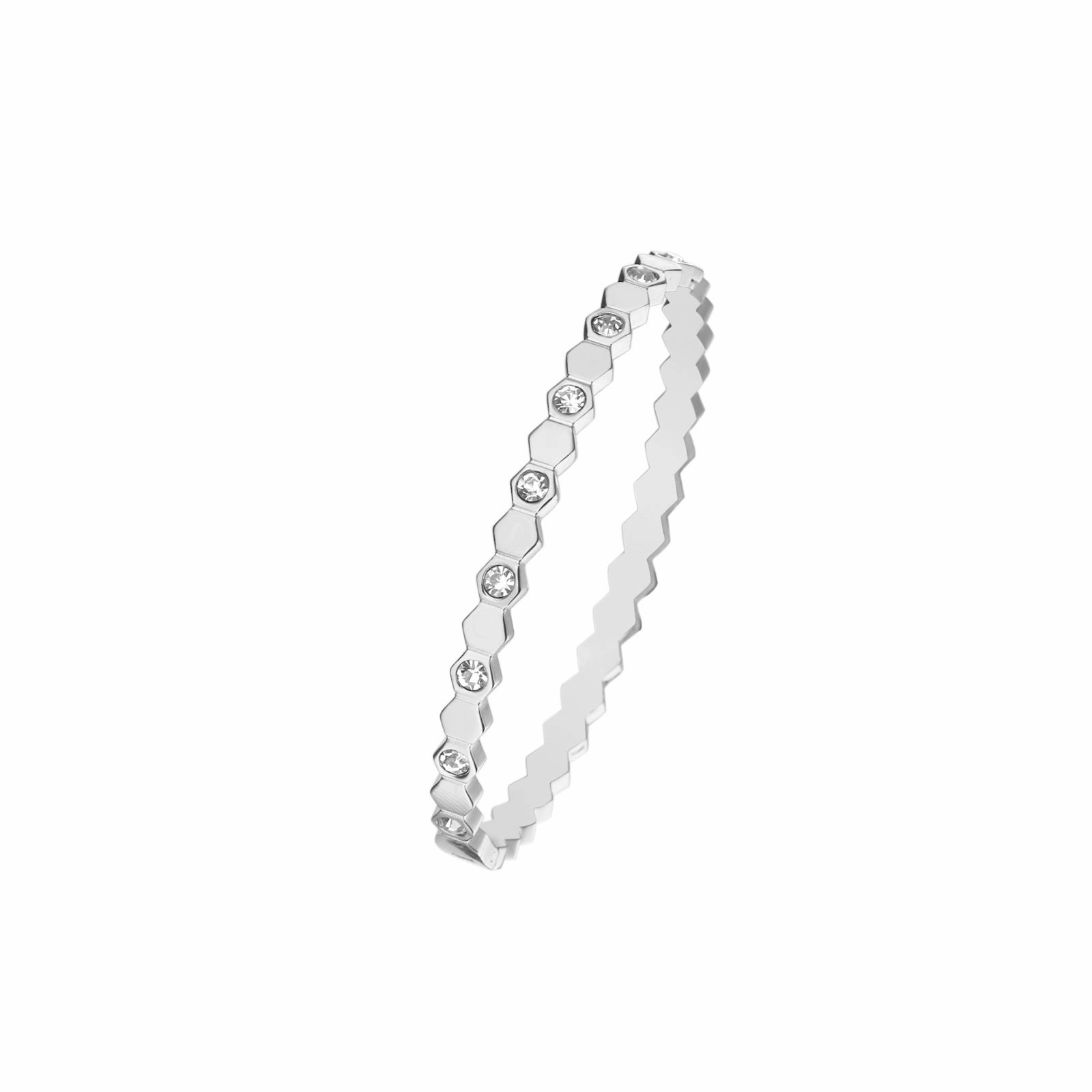 Wholesale Zircon Hexagonal Honeycomb Titanium Steel Bracelet