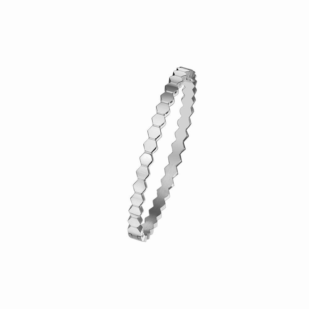 Wholesale Zircon Hexagonal Honeycomb Titanium Steel Bracelet