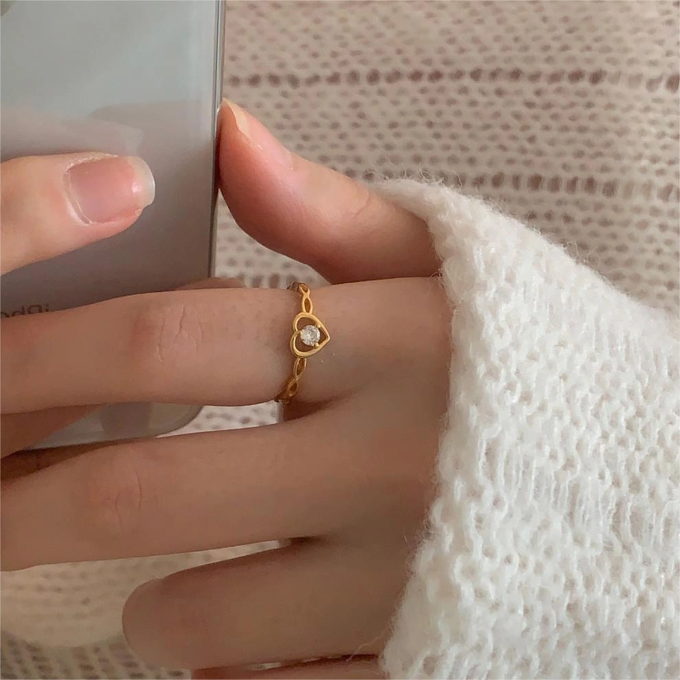 Wholesale Zircon Love Sterling Silver Ring