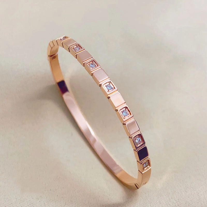Wholesale Zircon Micro-paved Non-fading Titanium Steel Bracelet