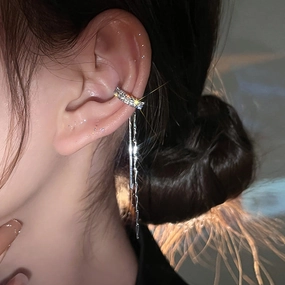 Wholesale Zircon Micropaved Non-piercing Alloy Earrings
