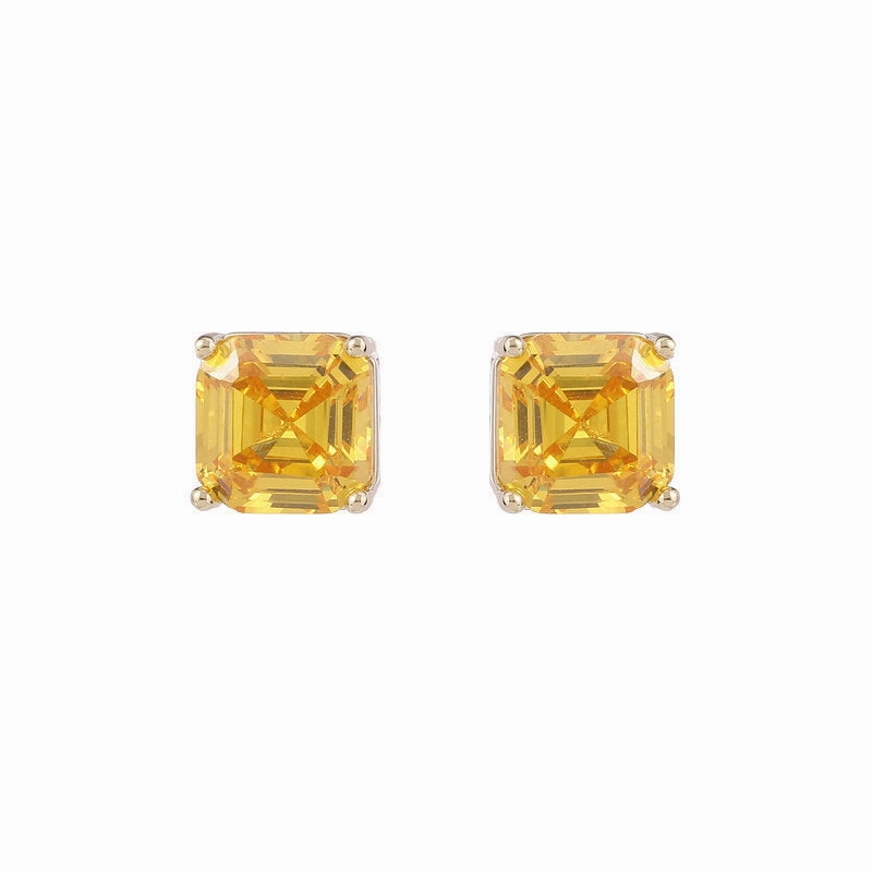 Wholesale Zircon s925 Silver Pin Earrings Geometric Square OLY-ES-LY012