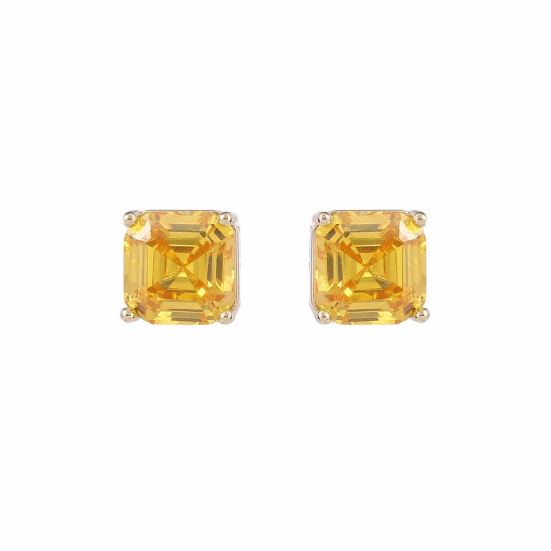 Wholesale Zircon s925 Silver Pin Earrings Geometric Square OLY-ES-LY012