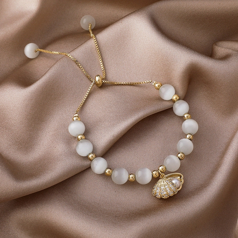 Wholesale Zircon Shell Opal Beaded Bracelet
