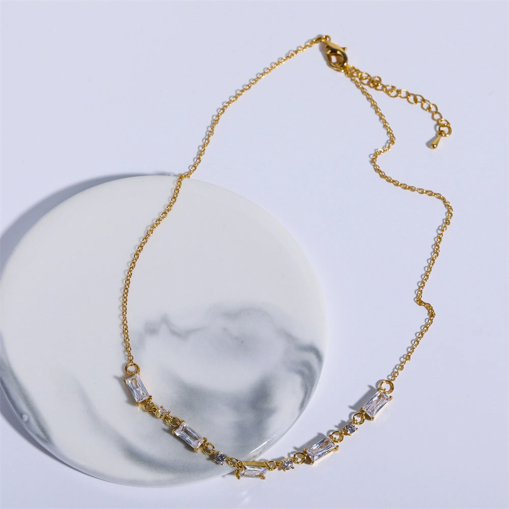 Wholesale Zircon Stainless Steel Gold Plated Necklaces
