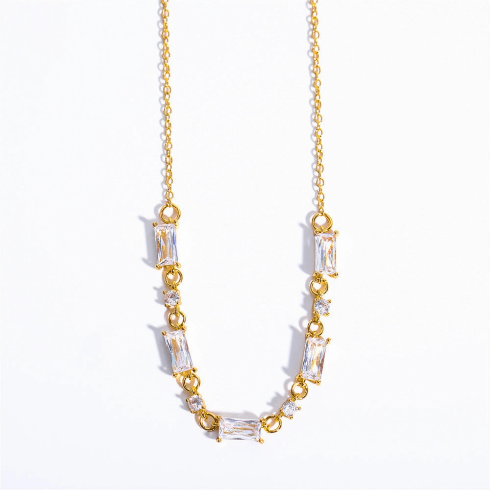 Wholesale Zircon Stainless Steel Gold Plated Necklaces