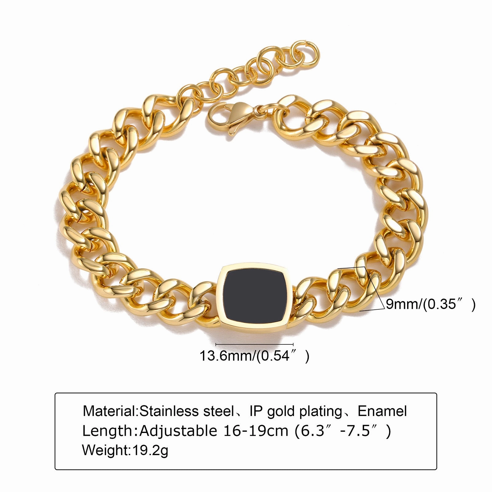 Wholesale Zircon Thick Chain Stainless Steel Bracelets