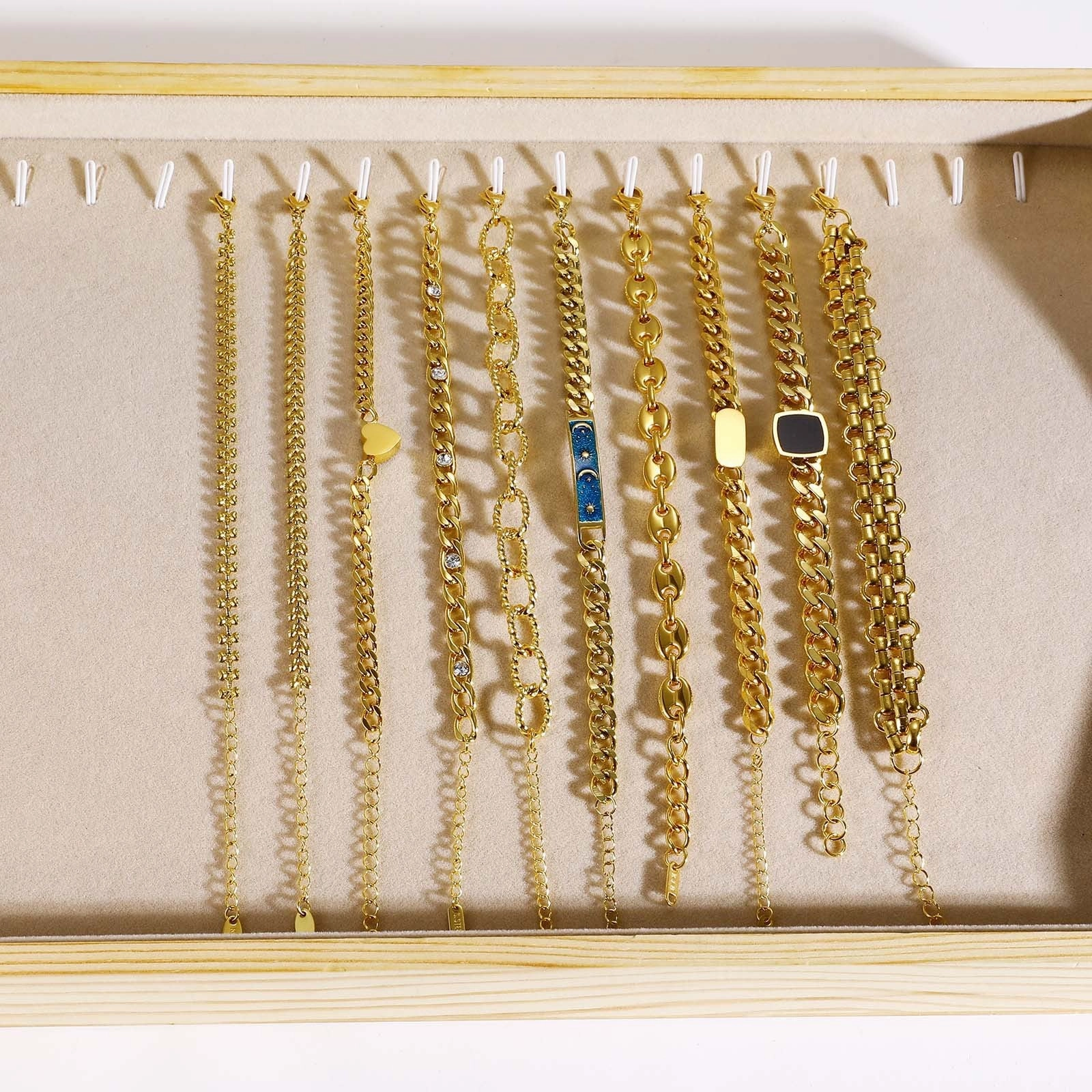 Wholesale Zircon Thick Chain Stainless Steel Bracelets