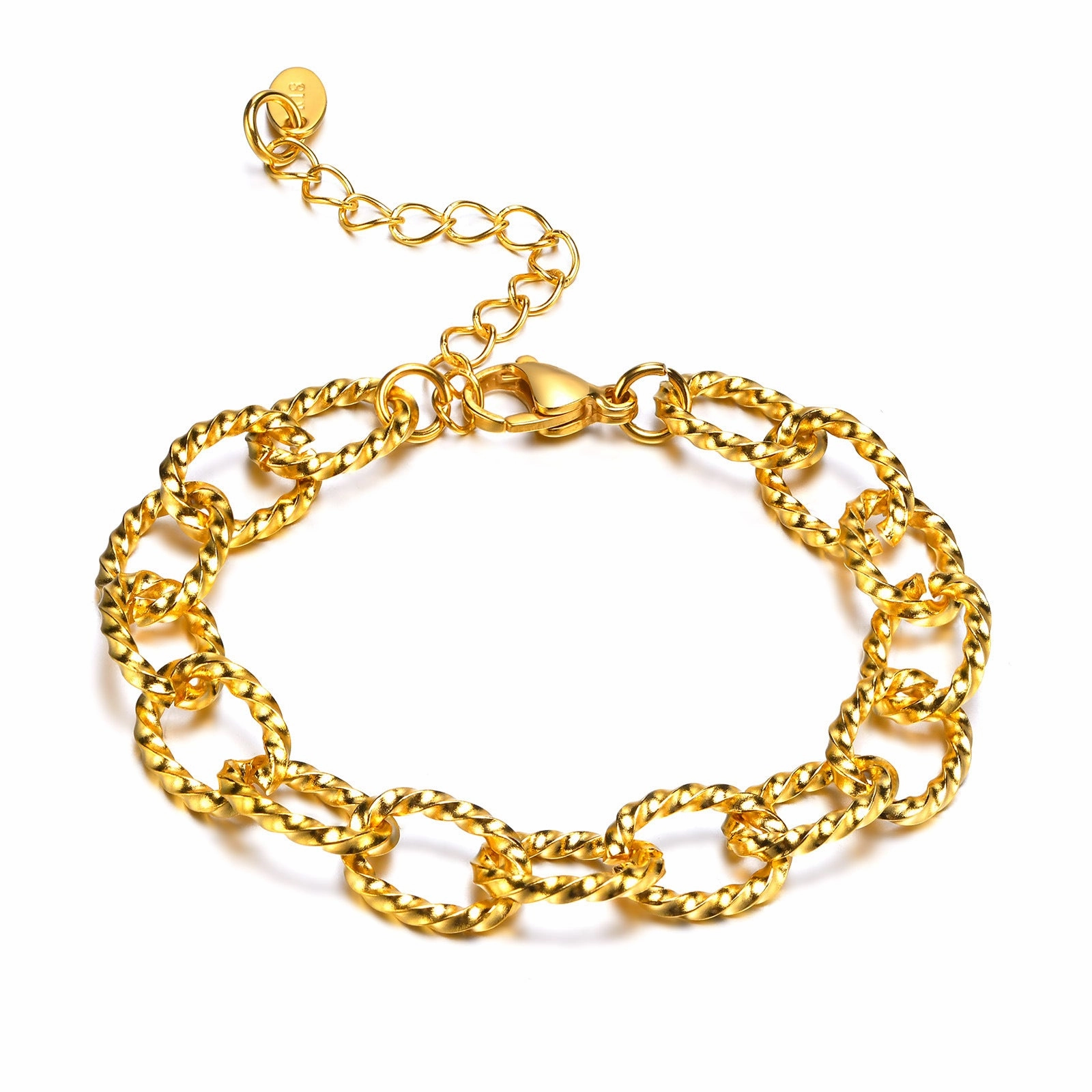 Wholesale Zircon Thick Chain Stainless Steel Bracelets