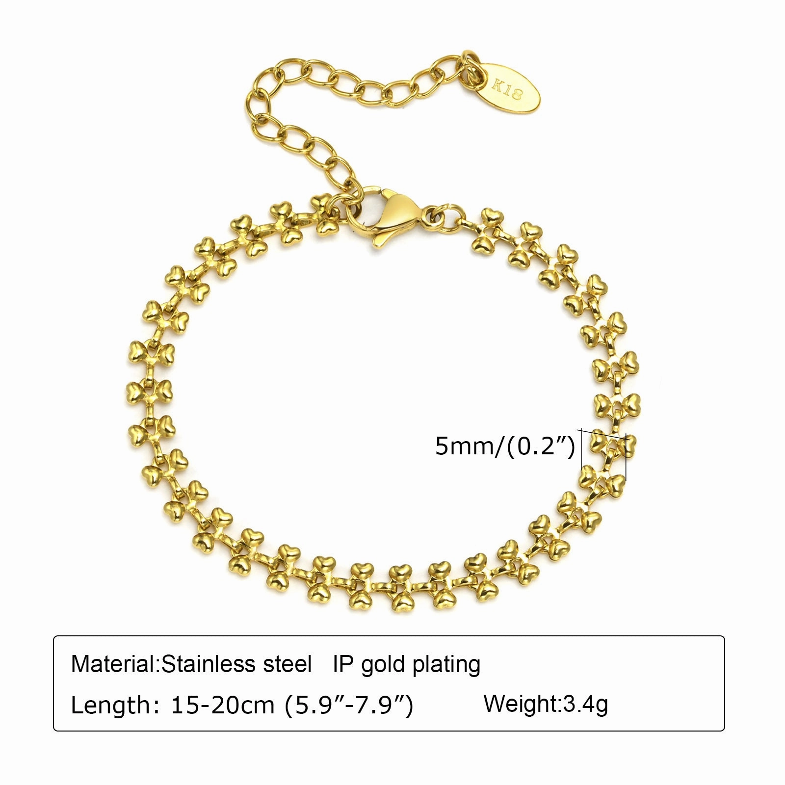 Wholesale Zircon Thick Chain Stainless Steel Bracelets