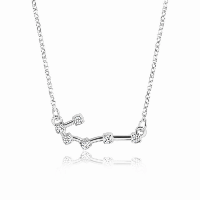 Wholesale Zircon Twelve Constellations Guardian Necklace Collarbone Chain