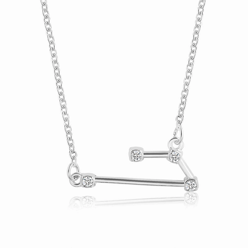 Wholesale Zircon Twelve Constellations Guardian Necklace Collarbone Chain