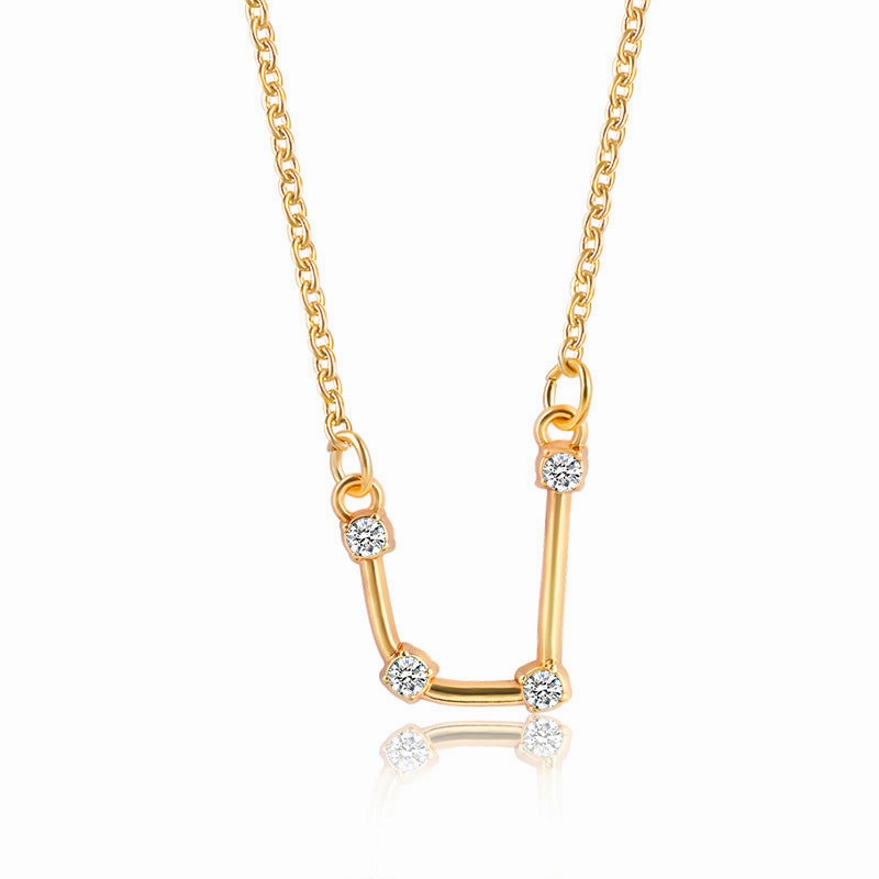 Wholesale Zircon Twelve Constellations Guardian Necklace Collarbone Chain