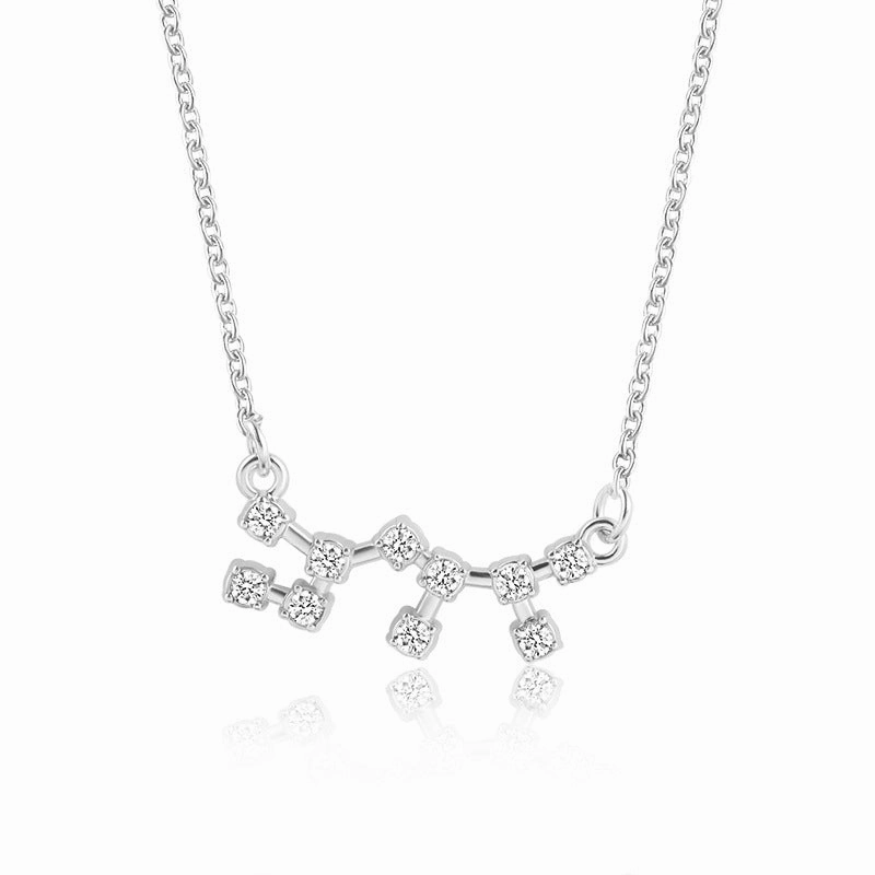 Wholesale Zircon Twelve Constellations Guardian Necklace Collarbone Chain