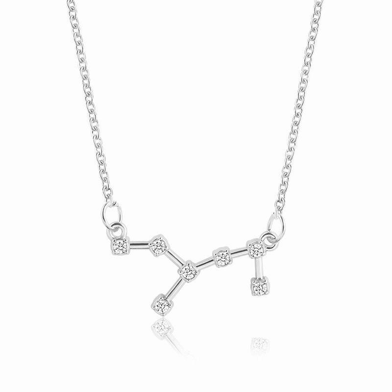 Wholesale Zircon Twelve Constellations Guardian Necklace Collarbone Chain