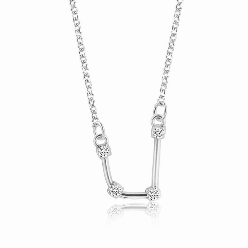Wholesale Zircon Twelve Constellations Guardian Necklace Collarbone Chain