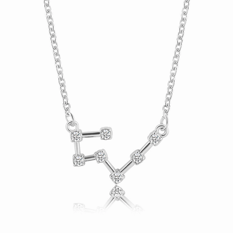 Wholesale Zircon Twelve Constellations Guardian Necklace Collarbone Chain