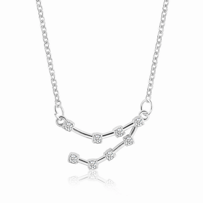 Wholesale Zircon Twelve Constellations Guardian Necklace Collarbone Chain