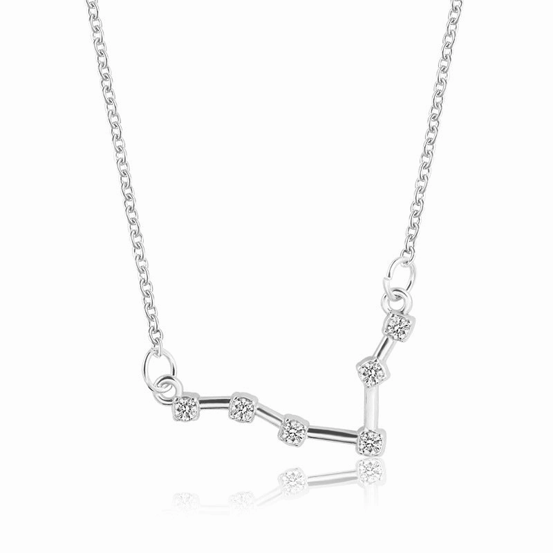 Wholesale Zircon Twelve Constellations Guardian Necklace Collarbone Chain