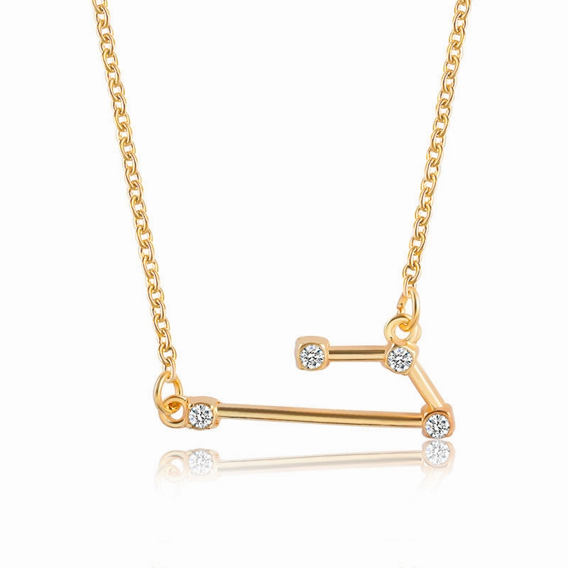 Wholesale Zircon Twelve Constellations Guardian Necklace Collarbone Chain