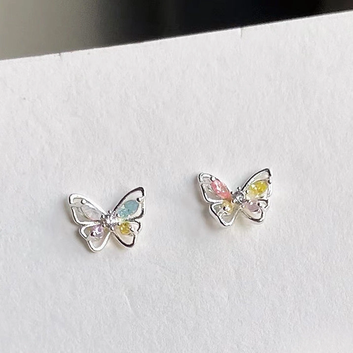 Wholesale Zirconia Butterfly Ear Studs Alloy Earrings