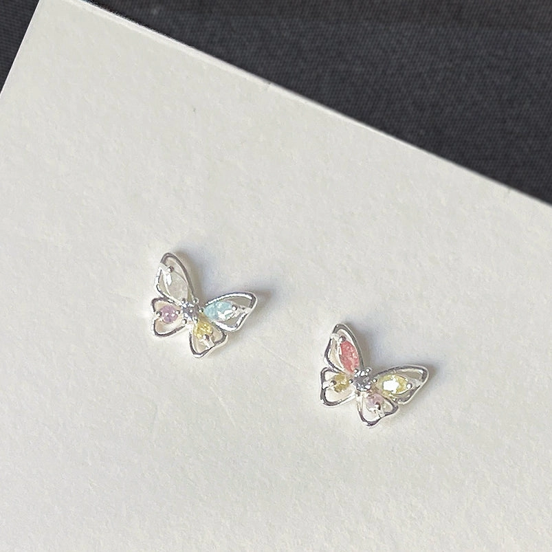 Wholesale Zirconia Butterfly Ear Studs Alloy Earrings