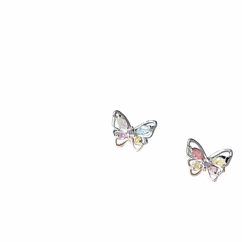 Wholesale Zirconia Butterfly Ear Studs Alloy Earrings